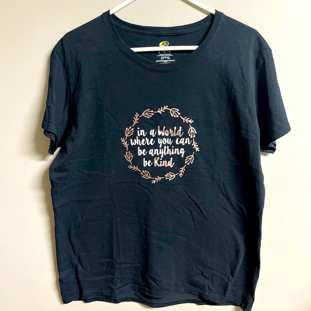 Size xl shirt purchased and vinyl added never worn